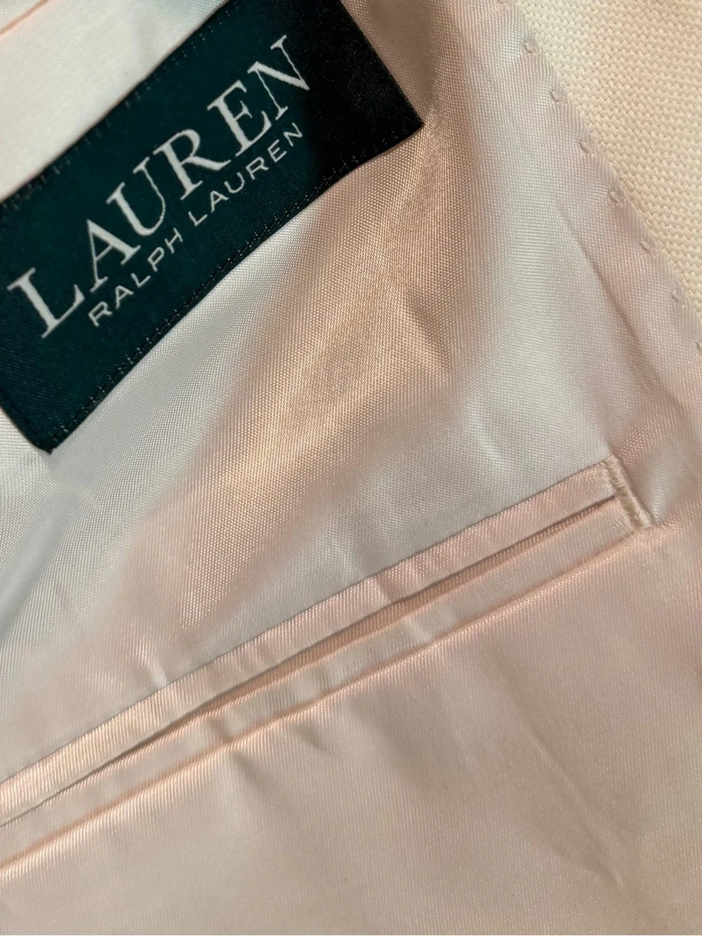 Lauren Ralph Lauren Mens 40R Ivory Silk Wool Blazer Sport Coat